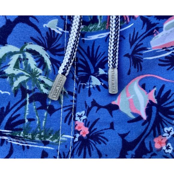 PETER MILLAR Seaside Swim Trunks w/ Koozie Men’s Blue Sz. M New Beach‎ Casual - Picture 3 of 9